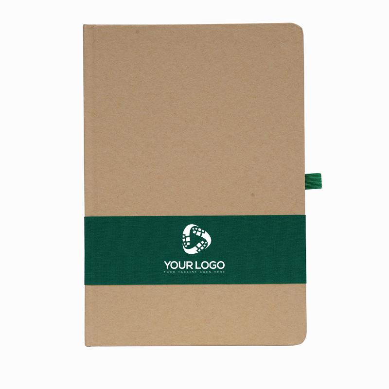 Eco Friendly Notebook With Elastic Band & Penholder With Logo